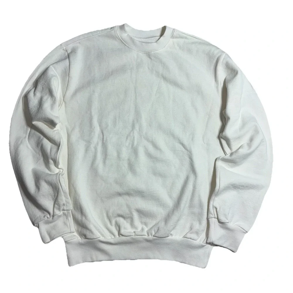 Sweatshirt‎ XS White Relaxed Fleece Chateaux Back Print NEW *spots